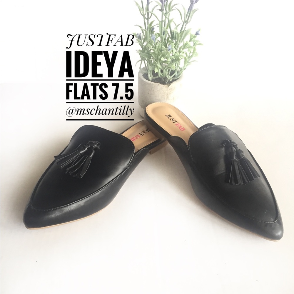 JUSTFAB IDEYA TASSEL MULES SIZE 7.5